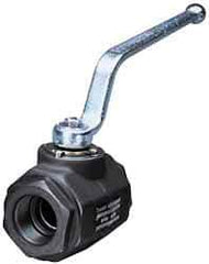 HYDAC - 2" Pipe, Carbon Steel Standard Ball Valve - 1 Piece, SAE x SAE Ends, Lever Handle, 5,000 WOG - Americas Industrial Supply