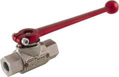 HYDAC - 1/4" Pipe, Stainless Steel Standard Ball Valve - 1 Piece, FNPT x FNPT Ends, Lever Handle, 7,250 WOG - Americas Industrial Supply