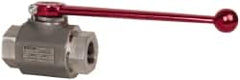 HYDAC - 3/4" Pipe, Stainless Steel Standard Ball Valve - 1 Piece, FNPT x FNPT Ends, Lever Handle, 5,000 WOG - Americas Industrial Supply