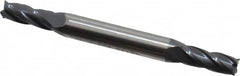SGS - 13/64", 1/2" LOC, 1/4" Shank Diam, 2-1/2" OAL, 4 Flute, Solid Carbide Square End Mill - Double End, AlTiN Finish, Spiral Flute, 30° Helix, Centercutting, Right Hand Cut, Right Hand Flute, Series 14 - Americas Industrial Supply