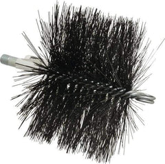 Schaefer Brush - 4-1/2" Brush Length, 6-1/2" Diam, Double Stem, Double Spiral Tube Brush - 7-1/2" Long, Tempered Steel Wire, 1/4" NPT Male Connection - Americas Industrial Supply