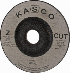 Made in USA - 4-1/2" Wheel Diam, 1/4" Wheel Thickness, 7/8" Arbor Hole, Type 27 Depressed Center Wheel - Zirconia Alumina, 12,000 Max RPM, Compatible with Angle Grinder - Americas Industrial Supply