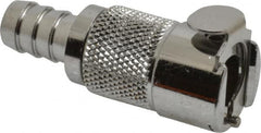 CPC Colder Products - 3/8" Inside Tube Diam, Brass, Quick Disconnect, Hose Barb Inline Coupling Body - 250 Max psi, -40 to 175°F, 1.87" OAL x 0.75" Overall Height, Chrome Plated - Americas Industrial Supply