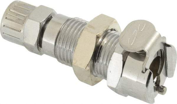 CPC Colder Products - 1/4" Outside Diam, Chrome Plated Brass Push-to-Connect Female Connector - 250 Max psi, Buna Nitrile O-Ring - Americas Industrial Supply
