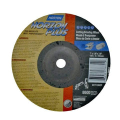 Norton - 7" Wheel Diam, 1/8" Wheel Thickness, 7/8" Arbor Hole, Type 27 Depressed Center Wheel - Ceramic, 8,600 Max RPM, Compatible with Angle Grinder - Americas Industrial Supply