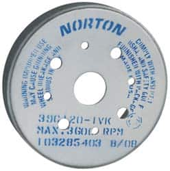 Norton - 6" Diam, 1-1/4" Hole Size, 1" Overall Thickness, 100 Grit, Type 2 Tool & Cutter Grinding Wheel - Fine Grade, Silicon Carbide, H Hardness - Americas Industrial Supply