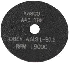 Made in USA - 7" 46 Grit Aluminum Oxide Cutoff Wheel - 1/16" Thick, 1-1/4" Arbor, 8,700 Max RPM, Use with Stationary Tools - Americas Industrial Supply