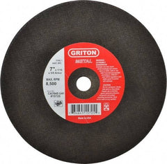 Made in USA - 7" 46 Grit Aluminum Oxide Cutoff Wheel - 1/16" Thick, 5/8" Arbor, 8,732 Max RPM, Use with Circular Saws - Americas Industrial Supply