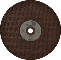 Made in USA - 8" 36 Grit Aluminum Oxide Cutoff Wheel - 1/8" Thick, 5/8" Arbor, 8,000 Max RPM, Use with Chop Saws - Americas Industrial Supply
