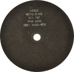 Made in USA - 9" 36 Grit Aluminum Oxide Cutoff Wheel - 1/8" Thick, 7/8" Arbor, 6,000 Max RPM, Use with Angle Grinders - Americas Industrial Supply