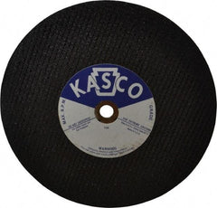 Made in USA - 10" 36 Grit Aluminum Oxide Cutoff Wheel - 1/8" Thick, 5/8" Arbor, 6,500 Max RPM, Use with Stationary Tools - Americas Industrial Supply