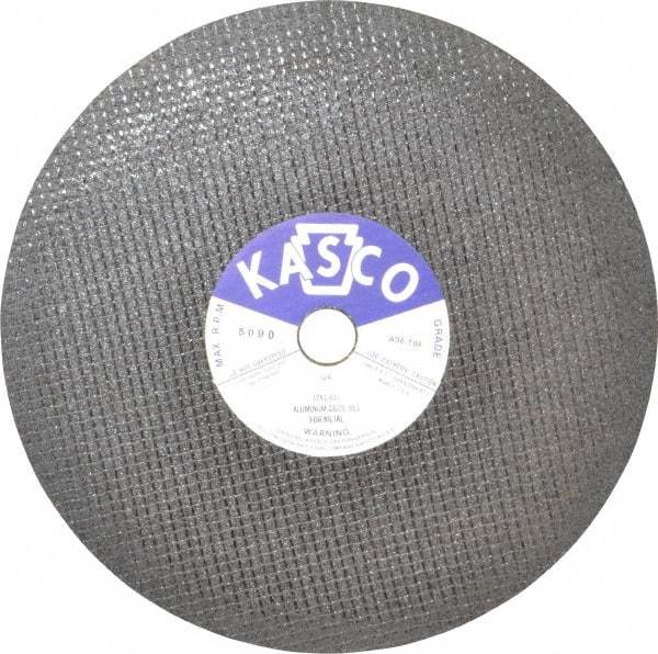 Made in USA - 12" 36 Grit Aluminum Oxide Cutoff Wheel - 1/8" Thick, 1" Arbor, 5,095 Max RPM, Use with Stationary Tools - Americas Industrial Supply