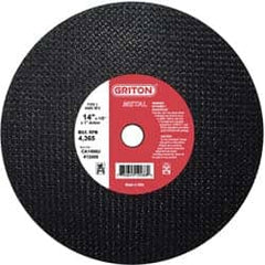 Made in USA - 14" 36 Grit Aluminum Oxide Cutoff Wheel - 1/8" Thick, 1" Arbor, 4,365 Max RPM, Use with Stationary Tools - Americas Industrial Supply