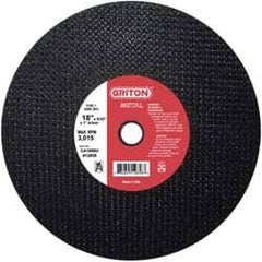 Value Collection - 18" 36 Grit Aluminum Oxide Cutoff Wheel - 5/32" Thick, 1" Arbor, 3,013 Max RPM, Use with Stationary Tools - Americas Industrial Supply