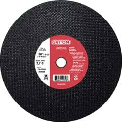 Made in USA - 20" 36 Grit Aluminum Oxide Cutoff Wheel - 5/32" Thick, 1" Arbor, 2,710 Max RPM, Use with Stationary Tools - Americas Industrial Supply
