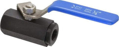 Midwest Control - 1/4" Pipe, Carbon Steel Standard Ball Valve - 1 Piece, Inline - One Way Flow, FNPT x FNPT Ends, Lever Handle, 1,000 WOG - Americas Industrial Supply