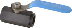 Midwest Control - 3/8" Pipe, Carbon Steel Standard Ball Valve - 1 Piece, Inline - One Way Flow, FNPT x FNPT Ends, Lever Handle, 1,000 WOG - Americas Industrial Supply
