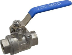 Midwest Control - 1/2" Pipe, Stainless Steel Standard Ball Valve - 2 Piece, Inline - One Way Flow, FNPT x FNPT Ends, Lever Handle, 1,000 WOG, 150 WSP - Americas Industrial Supply