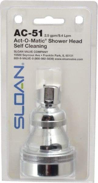 Sloan Valve Co. - 2.5 GPM, 2-1/2 Face Diameter, Shower Head - Chrome Plated, Brass - Americas Industrial Supply