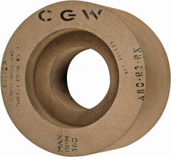 Camel Grinding Wheels - 6" Wide x 12" Diam, Type 7 Feed Regulating Wheel - 5" Hole Size, 80 Grit, Hardness R, 7-1/2" Diam x 1-1/2" Deep Recess, 7-1/2" Diam x 1-1/2" Deep Opposite Side Recess - Americas Industrial Supply