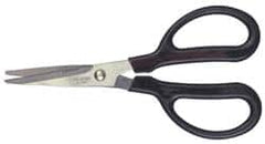Clauss - 2" LOC, 7" OAL Stainless Steel Blunt Point Shears - Ambidextrous, Serrated, Straight Handle, For General Purpose Use - Americas Industrial Supply