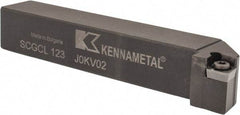 Kennametal - SCGC, Left Hand Cut, 0° Lead Angle, 3/4" Shank Height x 3/4" Shank Width, Neutral Rake Indexable Turning Toolholder - 4-1/2" OAL, CP..32.5. Insert Compatibility, Series Screw-On - Americas Industrial Supply