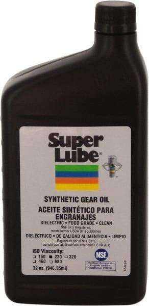 Synco Chemical - 0.25 Gal Bottle, Synthetic Gear Oil - -45°F to 450°F, ISO 220 - Americas Industrial Supply