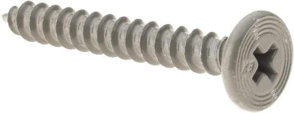 Buildex - #10 Pancake Head Phillips Sheet Metal Screw - Steel, 1" Length Under Head - Americas Industrial Supply