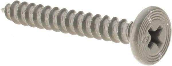 Buildex - #10 Pancake Head Phillips Sheet Metal Screw - Steel, 1-1/2" Length Under Head - Americas Industrial Supply