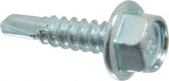 Buildex - #10, Hex Washer Head, Hex Drive, 3/4" Length Under Head, #3 Point, Self Drilling Screw - Steel - Americas Industrial Supply