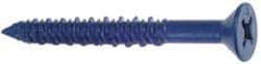 Made in USA - 1/4" Diam, 5" OAL, Phillips Drive, Concrete Screw & Masonry Fastener - Steel, Blue Climaseal Finish, Includes Drill Bit - Americas Industrial Supply