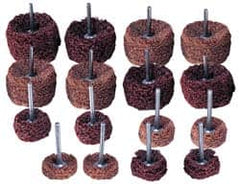 Superior Abrasives - 1 & (2) 1-1/2" Diam Scrubber Buffing Wheel Set - Shank Included - Americas Industrial Supply