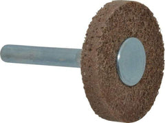 Superior Abrasives - 1-1/2" Diam, 1/4" Face Width, 1/4" Center Hole, Medium Grade, Aluminum Oxide Deburring Wheel - Unitized, Medium Density 6 Grade - Americas Industrial Supply