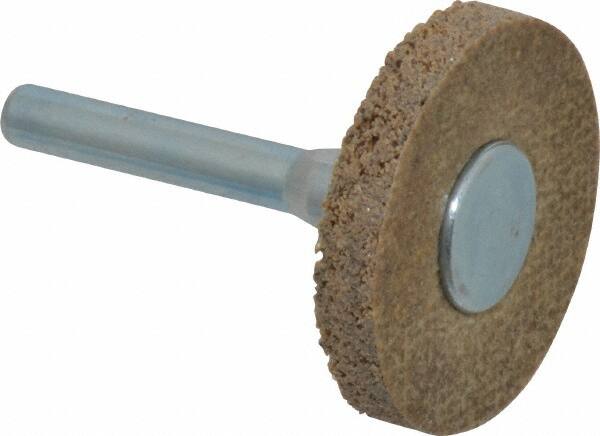 Superior Abrasives - 1-1/2" Diam, 1/4" Face Width, 1/4" Center Hole, Coarse Grade, Aluminum Oxide Deburring Wheel - Unitized, Hard Density 8 Grade - Americas Industrial Supply