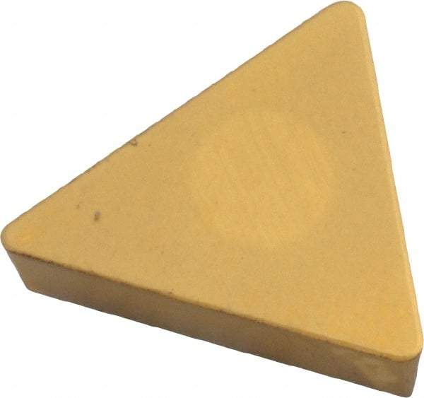 Kennametal - TPG322 Grade KC725M Carbide Milling Insert - TiN/TiCN/TiN Finish, 0.1252" Thick, 0.3752" Inscribed Circle, 0.8mm Corner Radius - Americas Industrial Supply