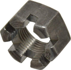 Value Collection - 3/4-16 UNF Grade 2 Steel Slotted Locknut - 1-1/8" Width Across Flats, 41/64" High, Uncoated - Americas Industrial Supply