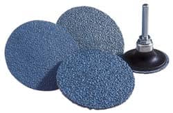 Norton - 4" Disc Diam, 60 Grit, Zirconia Alumina Quick Change Disc - Type S Attaching System, Coated, Medium Grade, R821 Series - Americas Industrial Supply