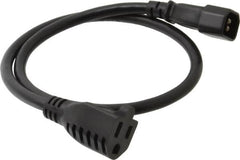 Tripp-Lite - 2' Long, IEC-320-C14/NEMA 5-15R Female Computer Cable - Black, Male x Female - Americas Industrial Supply