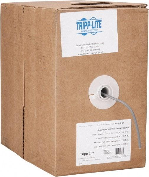 Tripp-Lite - Cat5e, 24 AWG, 350 MHz, Unshielded Network & Ethernet Cable - Gray, PVC, 1,000' OAL - Americas Industrial Supply