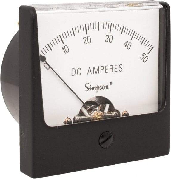 Simpson Electric - Analog, DC Ammeter, Panel Meter - 60 Hz, 0.001 Ohms at 60 Hz - Americas Industrial Supply