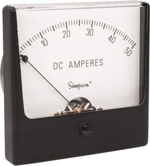 Simpson Electric - Analog, DC Ammeter, Panel Meter - 60 Hz, 0.001 Ohms at 60 Hz - Americas Industrial Supply