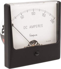 Simpson Electric - Analog, DC Ammeter, Panel Meter - 60 Hz, 10 Ohms at 60 Hz - Americas Industrial Supply
