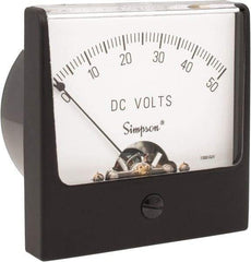 Simpson Electric - Analog, DC Voltmeter, Panel Meter - 60 Hz, 1000 Ohms at 60 Hz, 50 VDC - Americas Industrial Supply