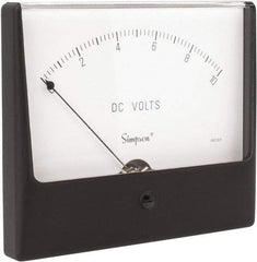 Simpson Electric - Analog, DC Voltmeter, Panel Meter - 60 Hz, 1000 Ohms at 60 Hz, 10 VDC - Americas Industrial Supply