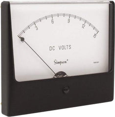 Simpson Electric - Analog, DC Voltmeter, Panel Meter - 60 Hz, 1000 Ohms at 60 Hz, 15 VDC - Americas Industrial Supply