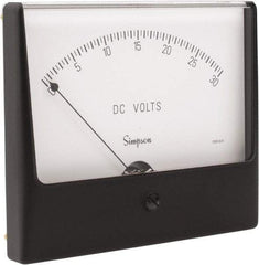 Simpson Electric - Analog, DC Voltmeter, Panel Meter - 60 Hz, 1000 Ohms at 60 Hz, 30 VDC - Americas Industrial Supply