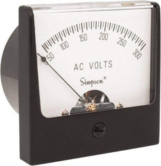 Simpson Electric - Analog, AC Voltmeter, Panel Meter - 60 Hz, 50000 Ohms at 60 Hz, 300 VAC - Americas Industrial Supply