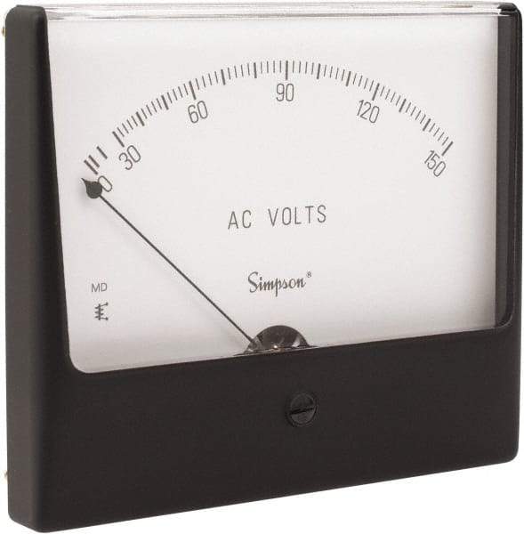 Simpson Electric - Analog, AC Voltmeter, Panel Meter - 60 Hz, 25000 Ohms at 60 Hz, 150 VAC - Americas Industrial Supply