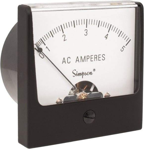 Simpson Electric - Analog, AC Ammeter, Panel Meter - 60 Hz, 0.008 Ohms at 60 Hz - Americas Industrial Supply
