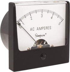 Simpson Electric - Analog, AC Ammeter, Panel Meter - 60 Hz, 0.008 Ohms at 60 Hz - Americas Industrial Supply